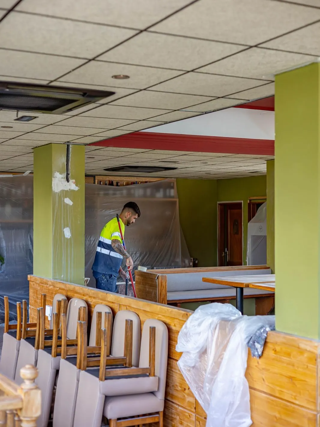 El comedor, en obra